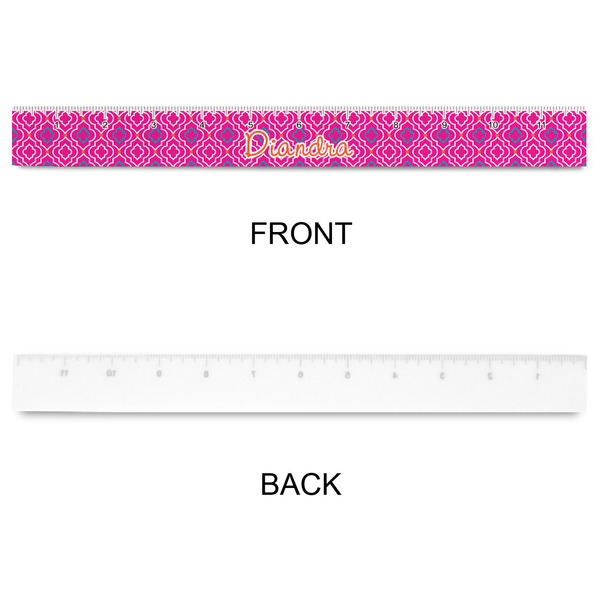 Colorful Trellis Plastic Ruler - 12" - APPROVAL