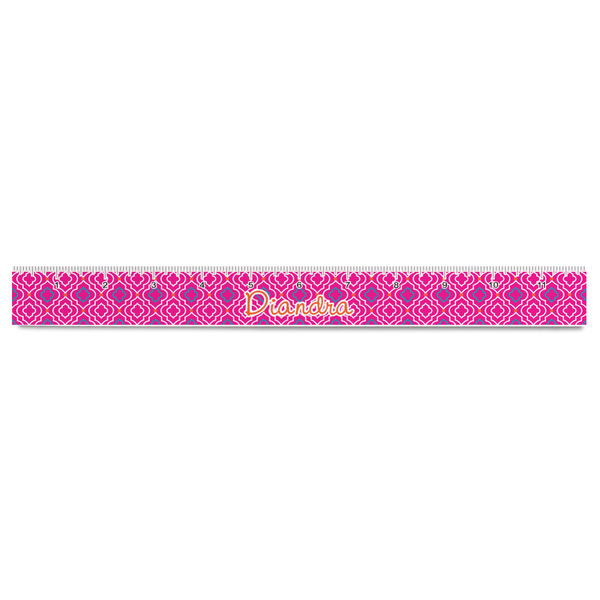 Colorful Trellis Plastic Ruler - 12" - FRONT