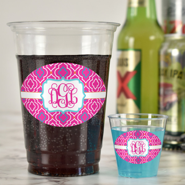 Colorful Trellis Plastic Shot Glasses - In Context