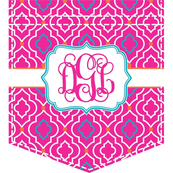 Custom Colorful Trellis Iron On Faux Pocket (Personalized)