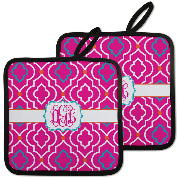 Colorful Trellis Pot Holders - Set of 2 MAIN