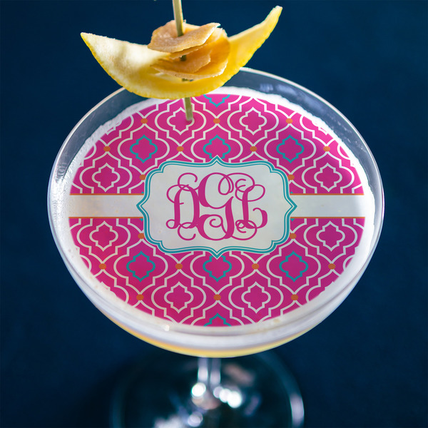 Colorful Trellis Printed Drink Topper - XLarge - In Context