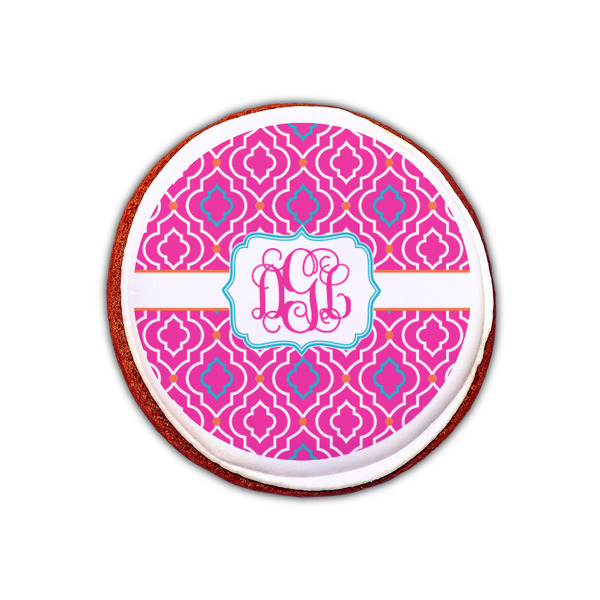 Colorful Trellis Printed Icing Circle - XSmall - On Cookie