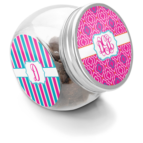 Custom Colorful Trellis Puppy Treat Jar (Personalized)