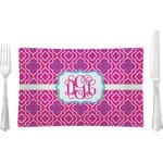 Colorful Trellis Rectangular Glass Lunch / Dinner Plate - Single or Set (Personalized)