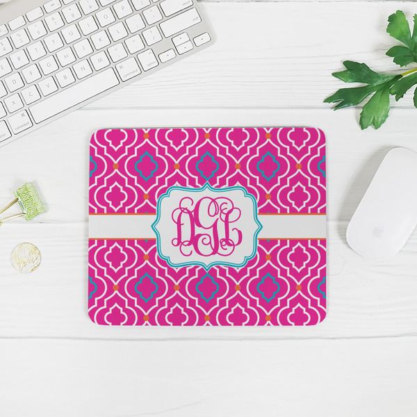 Colorful Trellis Rectangular Mouse Pad - LIFESTYLE 2