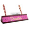 Colorful Trellis Red Mahogany Nameplates with Business Card Holder - Angle