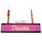 Colorful Trellis Red Mahogany Nameplates with Business Card Holder - Straight