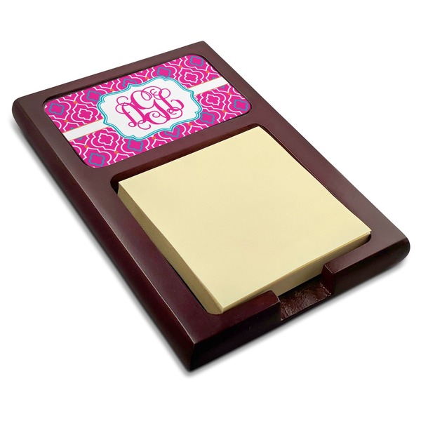 Custom Colorful Trellis Red Mahogany Sticky Note Holder (Personalized)