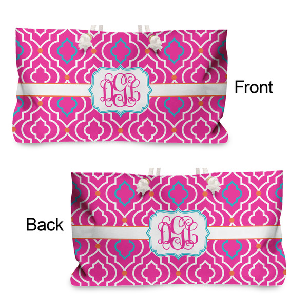 Colorful Trellis Large Rope Tote - From & Back View