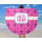 Colorful Trellis Round Beach Towel - In Use