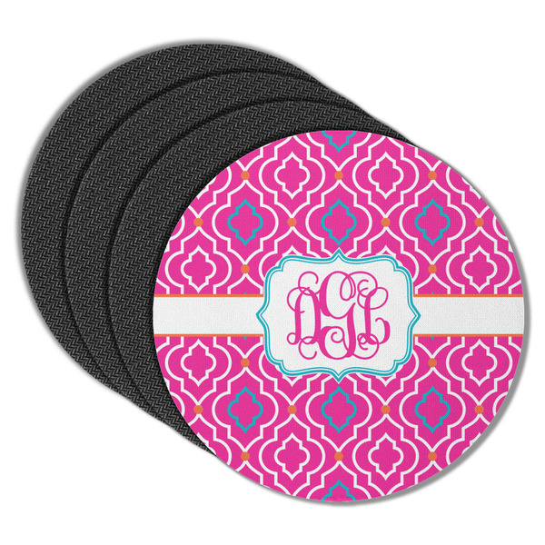 Colorful Trellis Round Coaster Rubber Back - Main