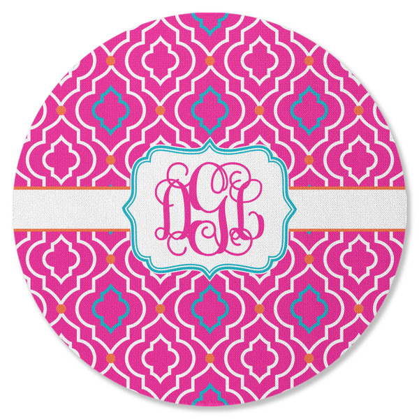 Colorful Trellis Round Coaster Rubber Back - Single