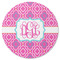 Colorful Trellis Round Rubber Backed Coaster (Personalized)