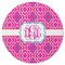 Colorful Trellis Round Rubber Backed Coaster (Personalized)