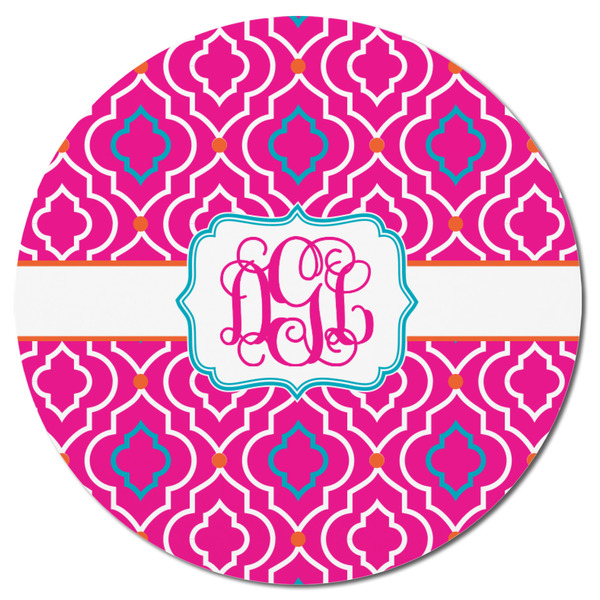 Colorful Trellis Round Fridge Magnet - FRONT