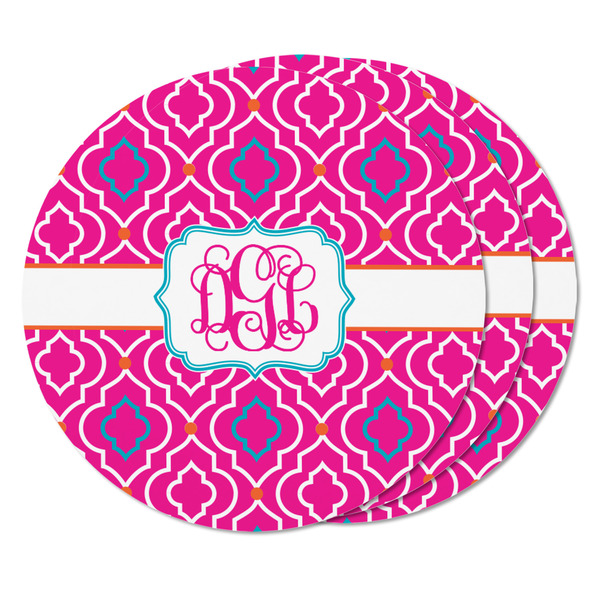 Colorful Trellis Round Fridge Magnet - THREE