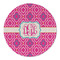 Colorful Trellis Round Linen Placemats - FRONT (Double Sided)