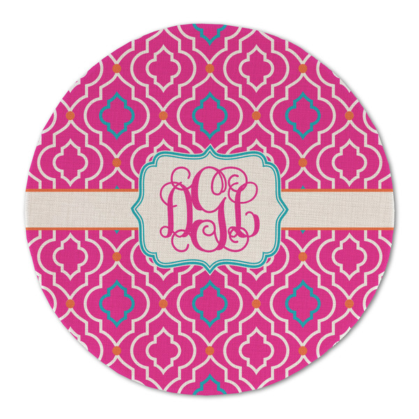 Custom Colorful Trellis Round Linen Placemat (Personalized)