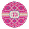 Colorful Trellis Round Linen Placemats - FRONT (Single Sided)
