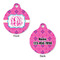 Colorful Trellis Round Pet Tag - Front & Back