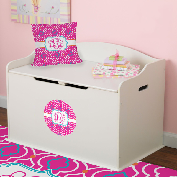 Colorful Trellis  Round Wall Decal on Toy Chest