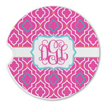 Colorful Trellis Sandstone Car Coaster - Single (Personalized)