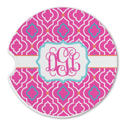 Colorful Trellis Sandstone Car Coaster - Single (Personalized)