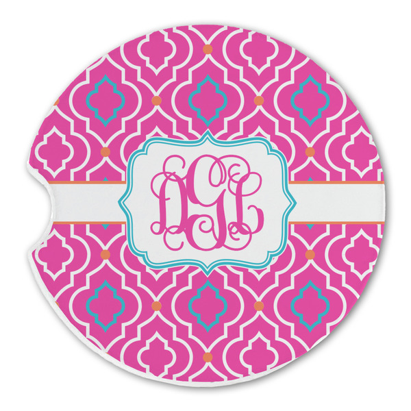 Colorful Trellis Sandstone Car Coaster - Single