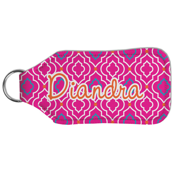 Colorful Trellis Sanitizer Holder Keychain - Large (Back)