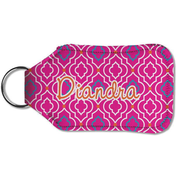 Colorful Trellis Sanitizer Holder Keychain - Small (Back)
