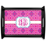 Colorful Trellis Black Wooden Tray - Large (Personalized)