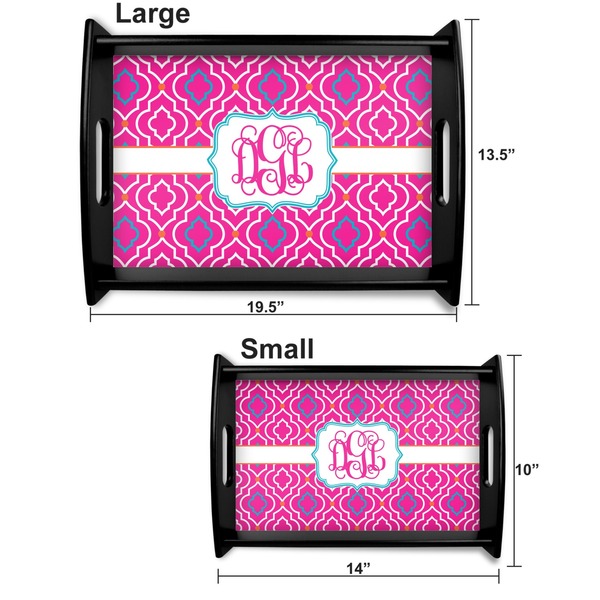 Colorful Trellis Serving Tray Black Sizes