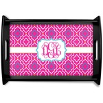 Colorful Trellis Black Wooden Tray - Small (Personalized)