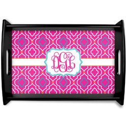 Colorful Trellis Black Wooden Tray - Small (Personalized)