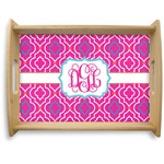 Colorful Trellis Natural Wooden Tray - Large (Personalized)