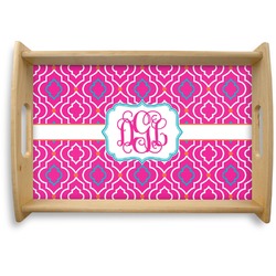 Colorful Trellis Natural Wooden Tray - Small (Personalized)