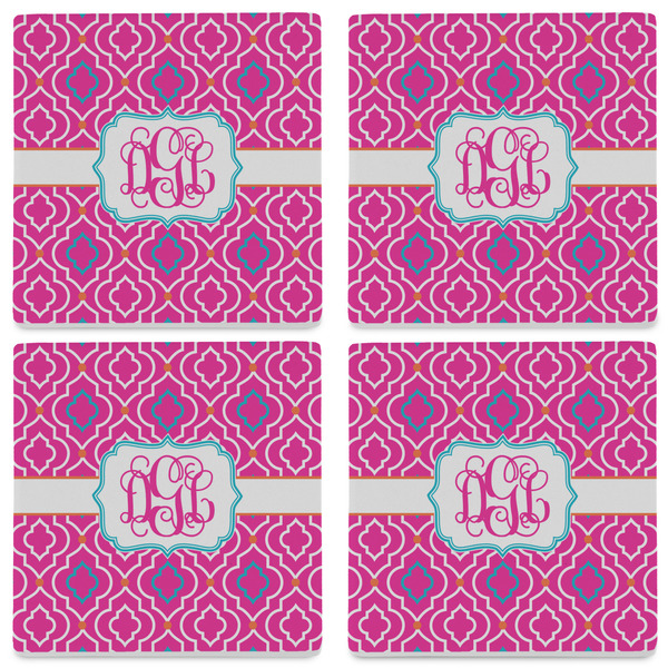 Colorful Trellis Set of 4 Sandstone Coasters - See All 4 View