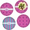 Colorful Trellis Set of 4 Glass Lunch / Dinner Plate 10" (Personalized)