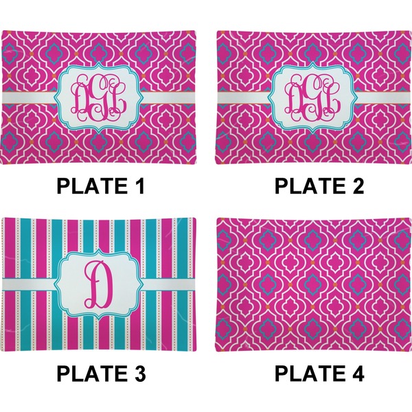 Colorful Trellis  Set of Rectangular Appetizer / Dessert Plates (Approval)