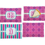 Colorful Trellis Set of 4 Glass Rectangular Appetizer / Dessert Plate (Personalized)