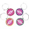 Colorful Trellis  Set of Silver Wine Wine Charms