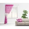Colorful Trellis Sheer Curtain With Window and Rod - in Room Matching Pillow