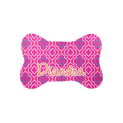 Colorful Trellis Bone Shaped Dog Food Mat (Small) (Personalized)