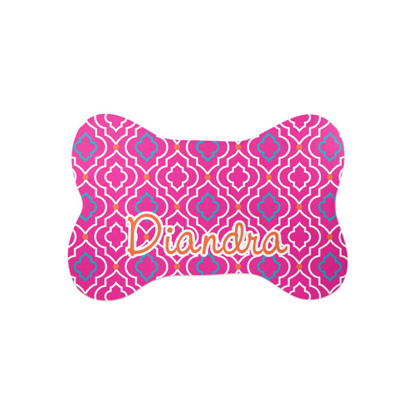Custom Colorful Trellis Bone Shaped Dog Food Mat (Small) (Personalized)