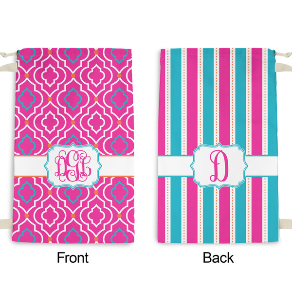 Colorful Trellis Small Laundry Bag - Front & Back View