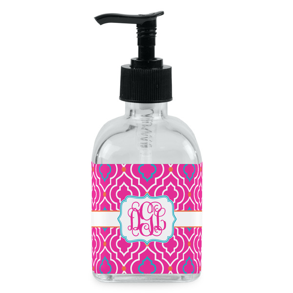 Custom Colorful Trellis Glass Soap & Lotion Bottle - Single Bottle (Personalized)
