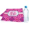 Colorful Trellis Sports Towel Folded with Water Bottle