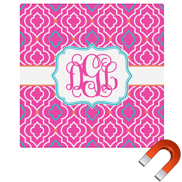 Custom Colorful Trellis Square Car Magnet - 6" (Personalized)