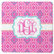 Colorful Trellis Square Rubber Backed Coaster (Personalized)